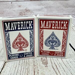 Maverick Standard Index Playing Cards 2 Pack Plastic-Coated Red/Blue Colors Vary
